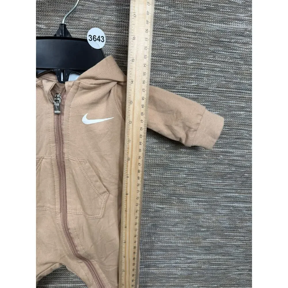 Nike Hoodie One Piece Newborn Full Zip Brown Logo